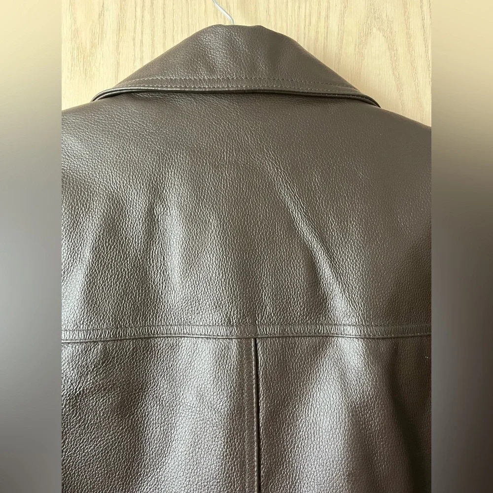 Men’s DANIER Vintage Dark Brown Heavyweight Faux Leather Jacket - Picture 12 of 16